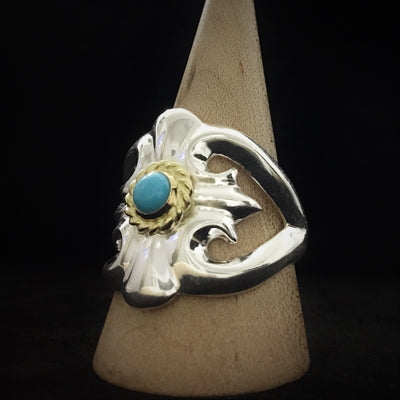 goros Cast Ring with Gold Rope Turquoise Size 15 18770 41616 1