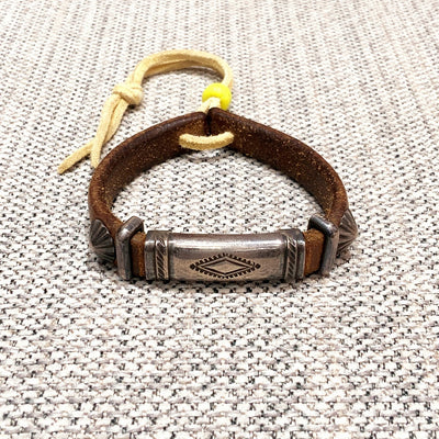 goros Leather Bracelet with Metal Saddle 26493 47046e 1