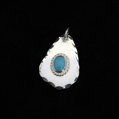 goros Metal Pendant with Silver Rope Turquoise Stamp 20949 16429 1